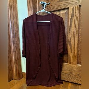 Burgundy shrug style cardigan